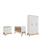 Quarto Completo Retro Moveis Peroba Guti 04 portas MDF Branco Amêndoa -