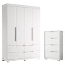 Quarto Completo Solteiro Guarda Roupa Doble e Cômoda Sole Quarto Completo Solteiro Guarda Roupa Doble e Cômoda Sole