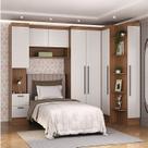 Quarto Completo Viena 7 Portas 4 Gavetas 5 Peças Marrom/Nogal/Branco Quarto Completo Viena 7 Portas 4 Gavetas 5 Peças Marrom/Nogal/Branco