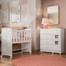 Quarto de Bebê 100% MDF com Mini Berço e Cômoda Life