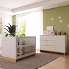 Quarto de Bebê 2 Pçs Berço e Cômoda Grande Coleção Cubo