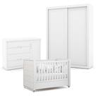 Quarto de Bebe 2 Portas Tutto New Branco Acetinado com Capitonê New Boucle - Matic