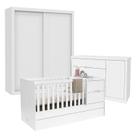 Quarto de Bebê 2 Portas Tutto New com Berço Multifuncional Formare Branco Acetinado - Matic