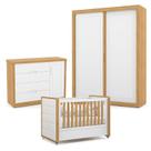 Quarto de Bebe 2 Portas Tutto New Freijó Branco Acetinado com Capitonê New Boucle - Matic