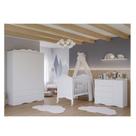 Quarto de Bebê 3 Peças com Berço e Cômoda 4 Gavetas e Guarda-roupa 4 Portas 4 Gavetas Aquarela Espre