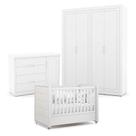 Quarto de Bebe 4 Portas Tutto New Branco Acetinado com Capitonê New Boucle - Matic Quarto de Bebe 4 Portas Tutto New Branco Acetinado com Capitonê New Boucle - Matic