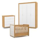 Quarto de Bebe 4 Portas Tutto New com Capitonê New Boucle e Gaveteiro Freijó - Matic