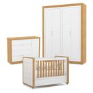 Quarto de Bebe 4 Portas Tutto New Freijó Branco Acetinado com Capitonê New Boucle - Matic