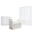 Quarto De Bebê Americano 4 Portas Com Berço Danny Branco Acetinado Reller - Henn. Quarto De Bebê Americano 4 Portas Com Berço Danny Branco Acetinado Reller - Henn.