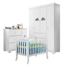 Quarto de Bebê Ane com Berço Americano Lila Branco Brilho Phoenix Baby