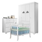 Quarto De Bebê Ane Com Berço Americano Lila Branco Brilho Phoenix Baby