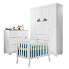 Quarto de Bebê Ane com Berço Americano Lila Branco Brilho Phoenix Baby