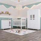 Quarto de Bebê Ariel Berço 3x1 Lila Guarda Roupa 4 Portas Cômoda com Porta Branco Carolina Baby Quarto de Bebê Ariel Berço 3x1 Lila Guarda Roupa 4 Portas Cômoda com Porta Branco Carolina Baby