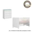 Quarto de Bebê Berço c/ Rodízios Colchão Nana Nenem e Cômoda Doce Sonho Branco Qmovi Umaflex