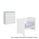 Quarto de Bebê Berço c/ Rodízios e Cômoda Doce Sonho Branco Qmovi