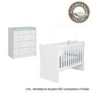 Quarto de Bebê Berço Colchão Light e Cômoda Doce Sonho Branco Qmovi Ortobom
