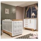 Quarto de Bebê Berço com Capitonê e Cômoda 100% Mdf Retrô Kakau Yescasa