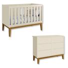 Quarto de Bebê Berço + Cômoda 6 Gvts Classic Pés em Madeira Quarto de Bebê Berço + Cômoda 6 Gvts Classic Pés em Madeira