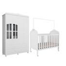 Quarto de Bebê Berço Elo Americano e Guarda Roupa 04 portas -