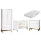 Quarto de Bebê Berço Evolution Guarda Roupa 2 Portas Cômoda 3 Gvts Classic Com Colchão Quarto de Bebê Berço Evolution Guarda Roupa 2 Portas Cômoda 3 Gvts Classic Com Colchão