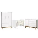 Quarto de Bebê Berço Evolution Guarda Roupa 3 Portas Cômoda Sapateira Elfe