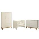 Quarto de Bebê Berço Evolution Guarda Roupa 3 Portas Cômoda Sapateira Elfe