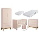 Quarto de Bebê Berço Evolution Guarda Roupa Classic Cômoda 3 Gavetas Classic 02 COLCHÃO