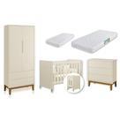 Quarto de Bebê Berço Evolution Guarda Roupa Classic Cômoda 3 Gavetas Classic 02 COLCHÃO Quarto de Bebê Berço Evolution Guarda Roupa Classic Cômoda 3 Gavetas Classic 02 COLCHÃO