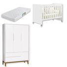 Quarto de Bebê Berço Evolution Guarda Roupa Infantil 3P e 2G Classic Com Colchão Quarto de Bebê Berço Evolution Guarda Roupa Infantil 3P e 2G Classic Com Colchão
