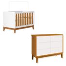 Quarto de Bebê Berço Flip e Cômoda Infantil 6 Gavetas Classic Quarto de Bebê Berço Flip e Cômoda Infantil 6 Gavetas Classic