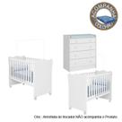 Quarto de Bebê Berço Gemeos c/ Rodízios Colchão Physical e Cômoda Doce Sonho Branco Qmovi Ortobom
