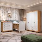 Quarto de Bebê Berço Guarda Roupa e Cômoda Maya Clássico Espresso Móveis Branco/Amêndoa/Brilho Quarto de Bebê Berço Guarda Roupa e Cômoda Maya Clássico Espresso Móveis Branco/Amêndoa/Brilho