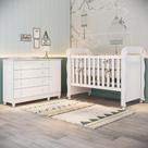 Quarto de Bebê Berço Mini Cama Cômoda Infantil com Porta Fraldario Taís Branco Carolina Baby