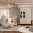 Quarto de Bebê Berço Mini Cama e Guarda-roupa 100% Mdf Maya Clássico Espresso Móveis