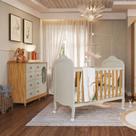 Quarto de Bebê Berço Minicama e Cômoda 1 Porta Janelada 4 Gavetas 100% Mdf Maya Provençal Yescasa
