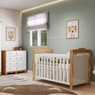 Quarto de Bebê com Berço Americano e Cômoda 1 Porta Nina Espresso Móveis Branco Brilho/Amêndoa Quarto de Bebê com Berço Americano e Cômoda 1 Porta Nina Espresso Móveis Branco Brilho/Amêndoa