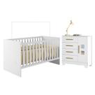 Quarto de Bebê com Berço com Suporte 100% Mdf Life e Cômoda 4 Gavetas 1 Porta Fly 100% Mdf