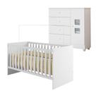 Quarto de Bebê com Berço com Suporte 100% Mdf Life e Cômoda de Bebê 100% Mdf 1 Porta 4 Gavetas Life