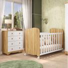 Quarto de Bebê com Berço e Cômoda 4 Gavetas 100% Mdf Mimo Espresso Móveis