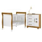 Quarto de Bebê com Berço Mini Cama 100% Mdf Slim e Cômoda 4 Gavetas 1 Porta Fly 100% Mdf