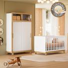 Quarto de Bebê com Berço Slim 4315 e Roupeiro 5085 Flora Branco Acetinado Qmovi Colchão Gazin Quarto de Bebê com Berço Slim 4315 e Roupeiro 5085 Flora Branco Acetinado Qmovi Colchão Gazin