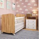 Quarto de Bebê com Cômoda 3 Gavetas e Berço Americano 100% Mdf Teka Espresso Móveis