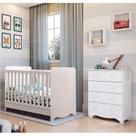 Quarto de Bebê com Cômoda 4 Gavetas e Berço Mini Cama 3 em 1 Cambalhota Espresso Móveis