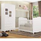 Quarto de Bebê com Guarda Roupa 1 Porta com Janela e Berço 100% MDF Uli
