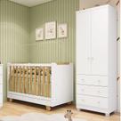 Quarto de Bebê com Guarda-roupa 2 Portas e Berço 4 em 1 Minicama 100% Mdf Mike Espresso Móveis Quarto de Bebê com Guarda-roupa 2 Portas e Berço 4 em 1 Minicama 100% Mdf Mike Espresso Móveis