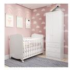 Quarto de Bebê com Guarda Roupa 2 Portas e Berço Teka 100% MDF Espresso Móveis Branco/Brilho Quarto de Bebê com Guarda Roupa 2 Portas e Berço Teka 100% MDF Espresso Móveis Branco/Brilho
