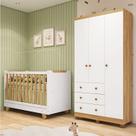 Quarto de Bebê com Guarda-roupa 3 Portas e Berço 4 em 1 Minicama 100% Mdf Mike Espresso Móveis Quarto de Bebê com Guarda-roupa 3 Portas e Berço 4 em 1 Minicama 100% Mdf Mike Espresso Móveis