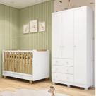 Quarto de Bebê com Guarda-roupa 3 Portas e Berço 4 em 1 Minicama 100% Mdf Mike Espresso Móveis Quarto de Bebê com Guarda-roupa 3 Portas e Berço 4 em 1 Minicama 100% Mdf Mike Espresso Móveis