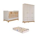 Quarto de Bebê com Guarda Roupa Berço e Colchão Liza Permobili