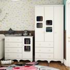 Quarto de Bebê com Guarda Roupa e Cômoda 4 Gavetas com Janela Uli Quarto de Bebê com Guarda Roupa e Cômoda 4 Gavetas com Janela Uli